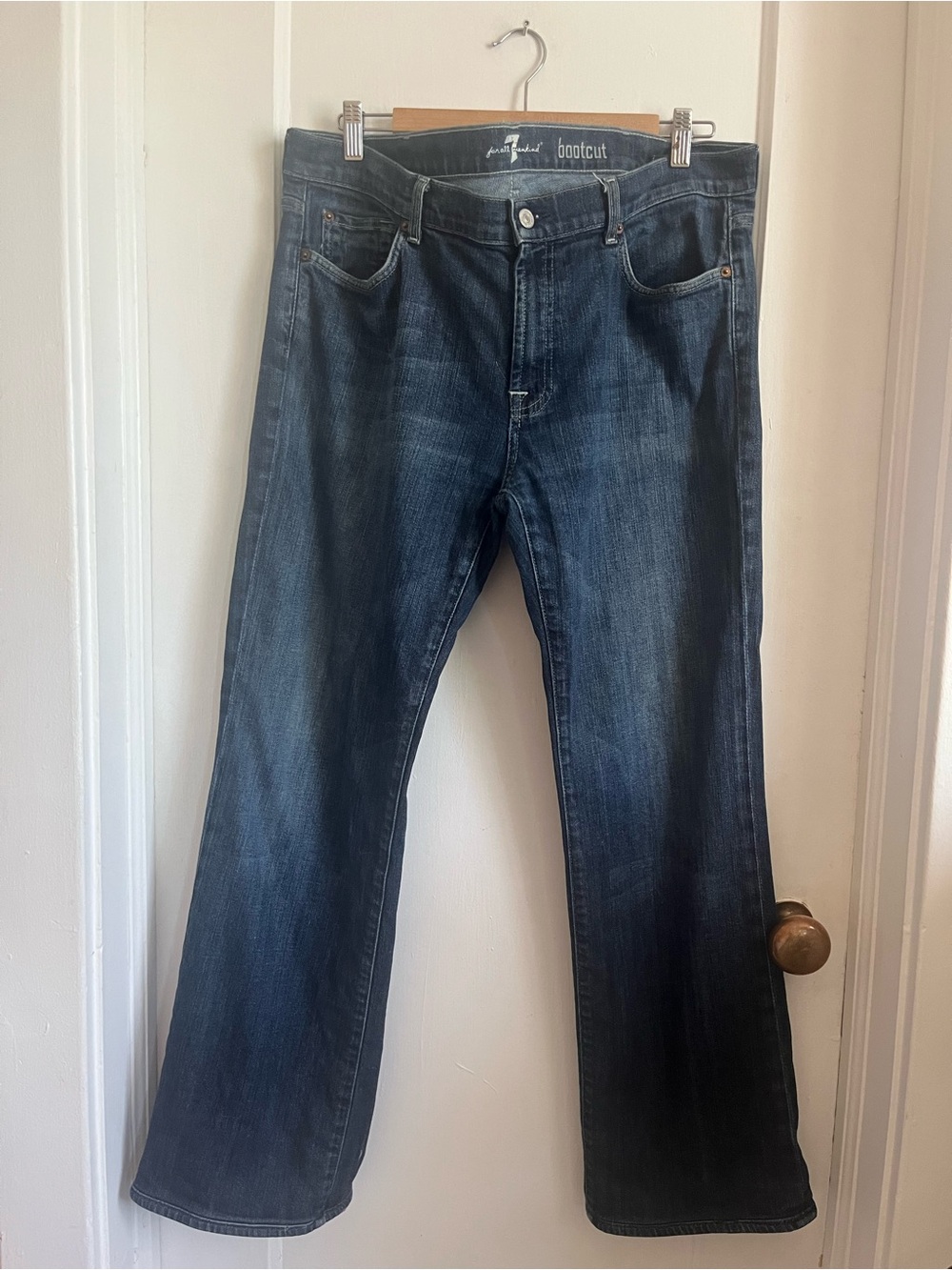 7 For All Mankind Men's Dark Blue Bootcut Jeans